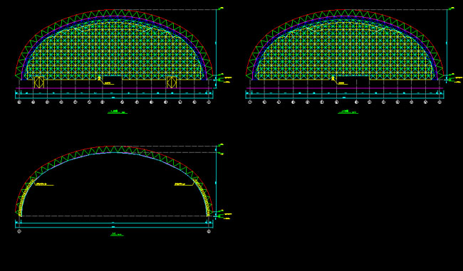 富德跨度110米，拱高35_7米煤棚网架